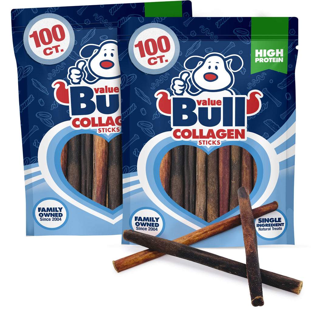 Collagen Sticks, Long Lasting Beef Small Dog Chews , Healthy & Safe, Extra Thin 6 Inch, 200 Count - Single Ingredient, Rawhide-Free, Natural Dog Chews, Healthy for Hips, Joints, Skin & Coat