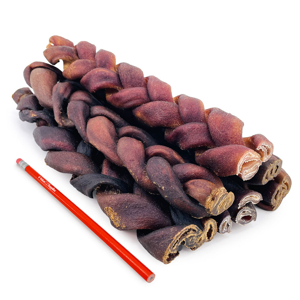 USA Collagen Sticks, Triple Braided Jumbo, Smoked Beef Chews, 11-12 Inch, 10 Count - Single Ingredient, Rawhide-Free, Natural Dog Chews, Healthy for Hips, Joints, Skin & Coat