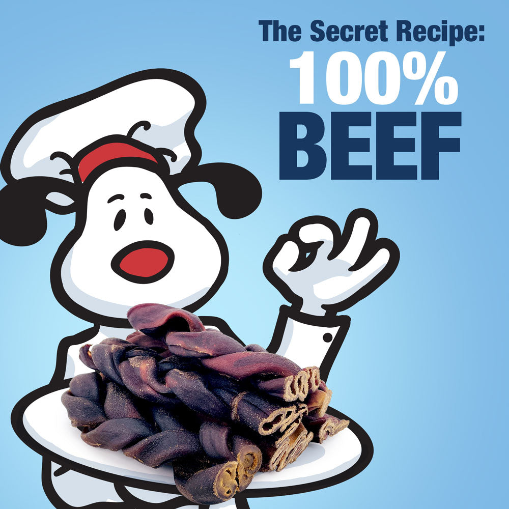 USA Collagen Sticks, Triple Braided Jumbo, Smoked Beef Chews, 11-12 Inch, 10 Count - Single Ingredient, Rawhide-Free, Natural Dog Chews, Healthy for Hips, Joints, Skin & Coat