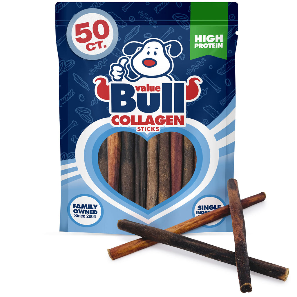 Collagen Sticks, Long Lasting Beef Small Dog Chews , Healthy & Safe, Extra Thin 6 Inch, 400 ct - Single Ingredient, Rawhide-Free, Natural Dog Chews, Healthy for Hips, Joints, Skin & Coat