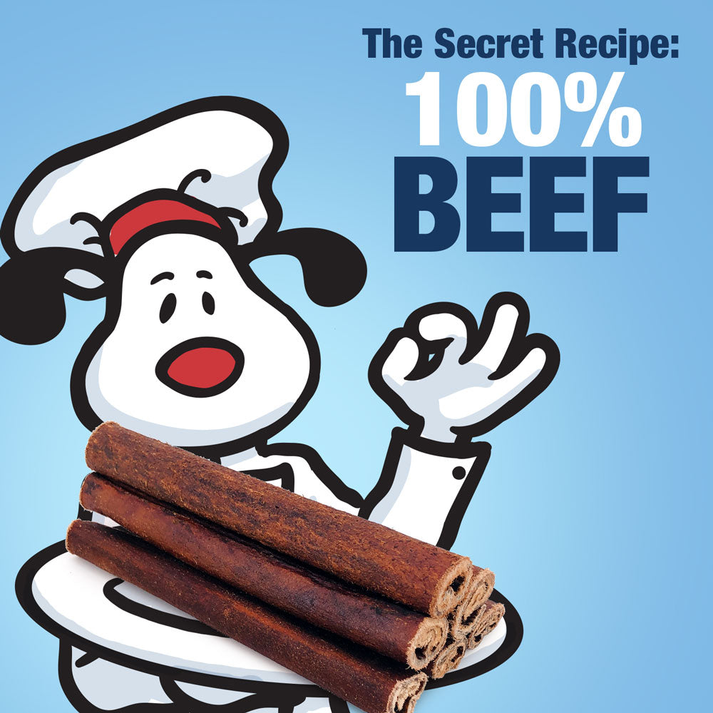 Collagen Sticks, Long Lasting Beef Dog Chews, Healthy & Safe, Medium 12 Inch, 10 Count - Single Ingredient, Rawhide-Free, Natural Dog Chews, Healthy for Hips, Joints, Skin & Coat