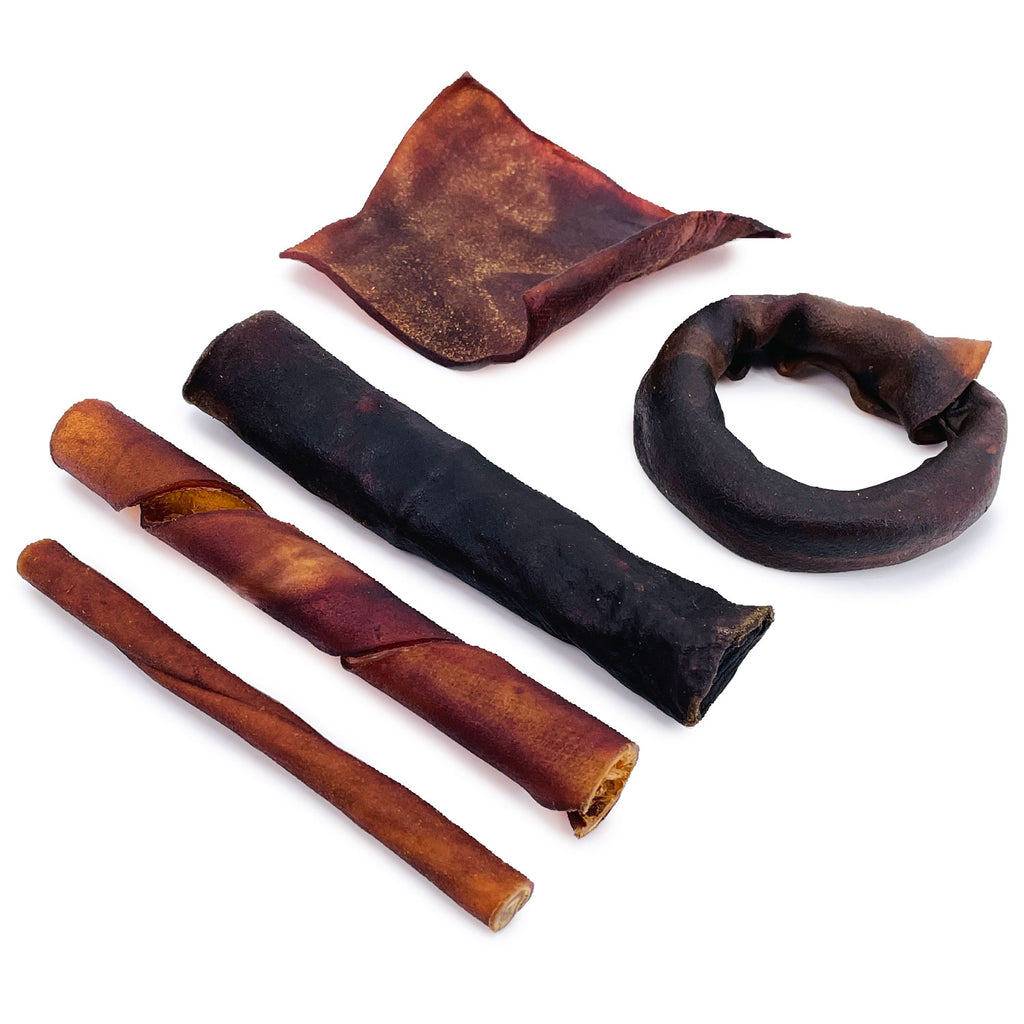NEW- USA Collagen Variety Mix, Beef Chews for Dogs, Smoked, Fun Shapes, 5 Pounds BULK PACK - A FUN Combo That May Include: Sticks, Chips, Twists, Spirals, Rings, Rolls