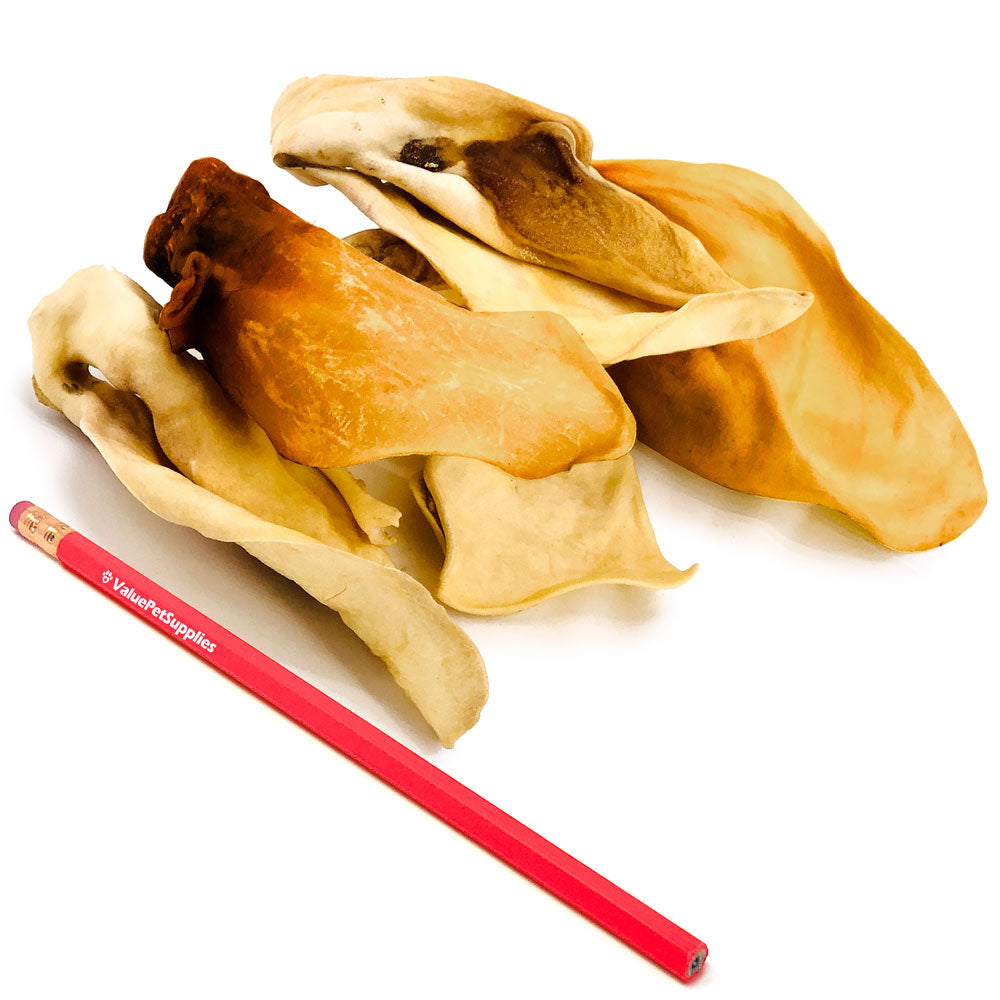 Cow Ears, Varied Sizes/Shapes, 100 Count BULK PACK - All Natural Dog Treats, 100% Angus Beef, Single Ingredient Rawhide Alternative, Fully Digestible, Cleans Teeth & Gums