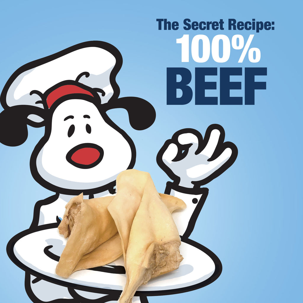 Cow Ears, Varied Sizes/Shapes, 100 Count BULK PACK - All Natural Dog Treats, 100% Angus Beef, Single Ingredient Rawhide Alternative, Fully Digestible, Cleans Teeth & Gums