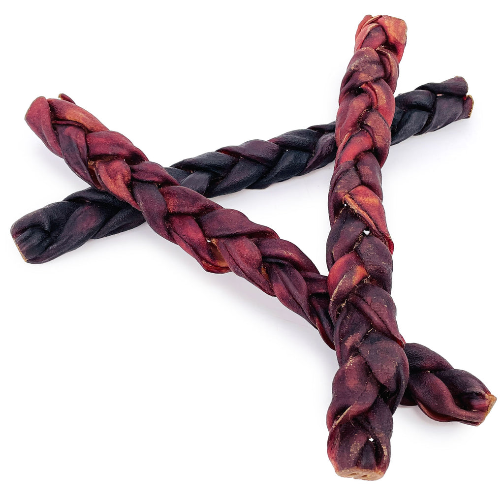 USA Collagen Sticks, Triple Braided Thick, Smoked Beef Chews, 11-12 Inch, 25 Count BULK PACK - Single Ingredient, Rawhide-Free, Natural Dog Chews, Healthy for Hips, Joints, Skin & Coat