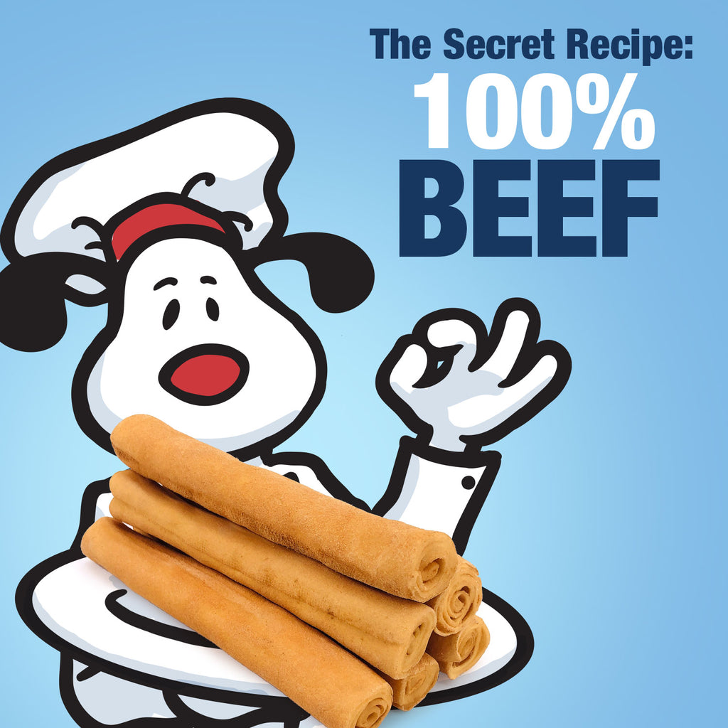 USA Retriever Rolls for Small Dogs, Premium Thick Cut Rawhide, Thin 5 Inch, Smoked, 200 Count BULK PACK - USA Wholegrain Beef, One-Piece, Easy Digestion, High Protein