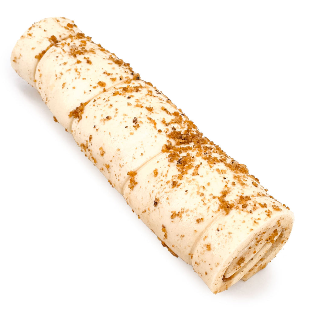 NEW- Cheek Rolls, Premium Beef Dog Chews, Bully Dusted, 10-12 Inch, 6 Count - All Natural Rawhide Alternative, Long Lasting for Aggressive Chewers, Easily Digestible, Cleans Teeth