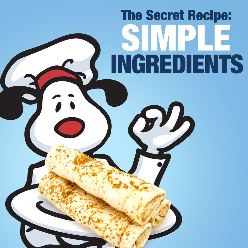 NEW- Cheek Rolls, Premium Beef Dog Chews, Bully Dusted, 10-12 Inch, 6 Count - All Natural Rawhide Alternative, Long Lasting for Aggressive Chewers, Easily Digestible, Cleans Teeth